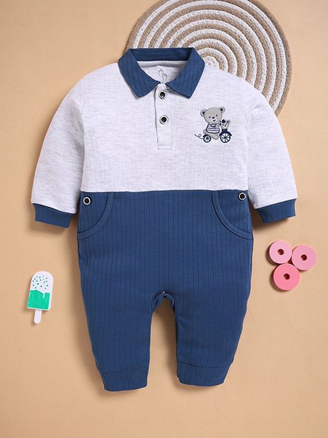 BABY GO Boys Round Neck Cotton Rompers-picture-32
