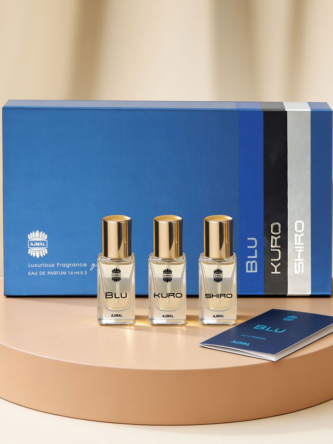Ajmal Men Blu Kuro Shiro Luxurious Fragrance Gift Set - 14 ml each-picture-58