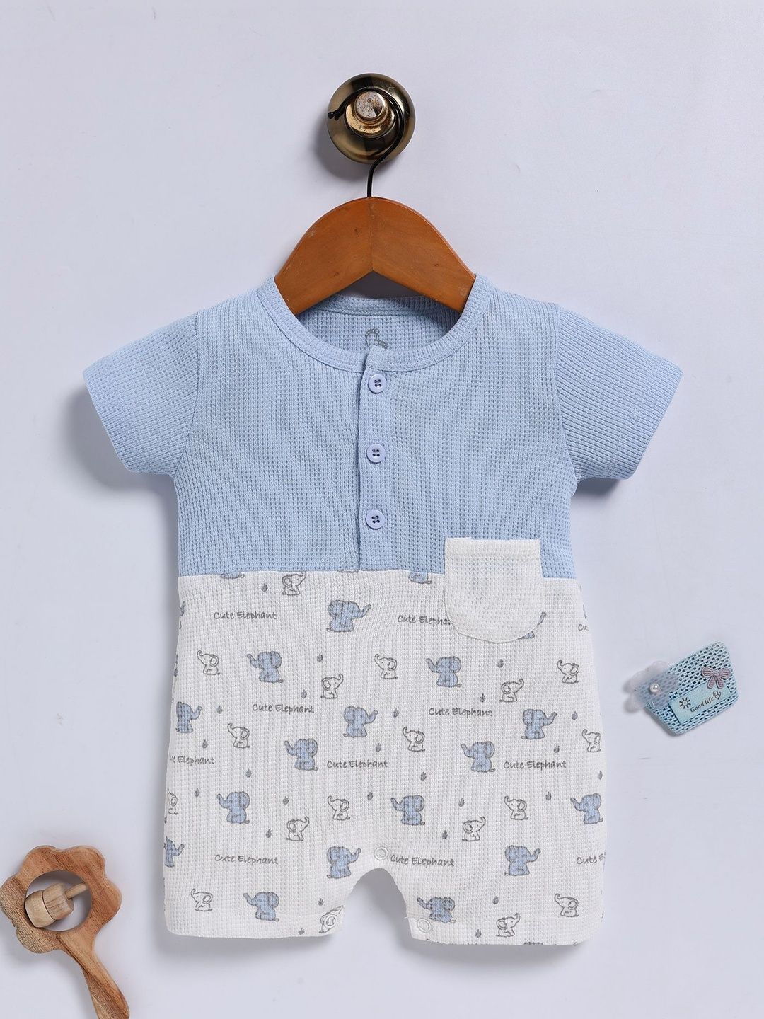 BABY GO Boys Round Neck Cotton Rompers-picture-31
