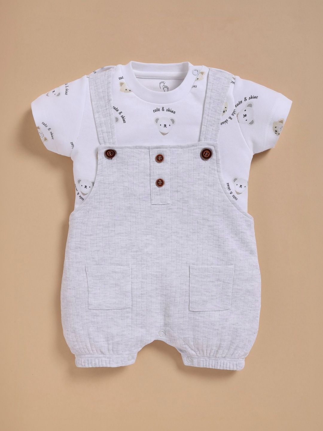 BABY GO Boys Printed Cotton Short Dungaree With T-Shirt-picture-26