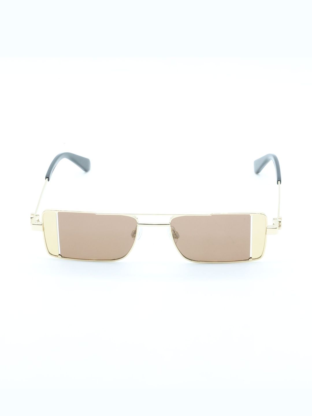Off-White Unisex Brown Lens & Gold-Toned Rectangle Sunglasses with-image-40