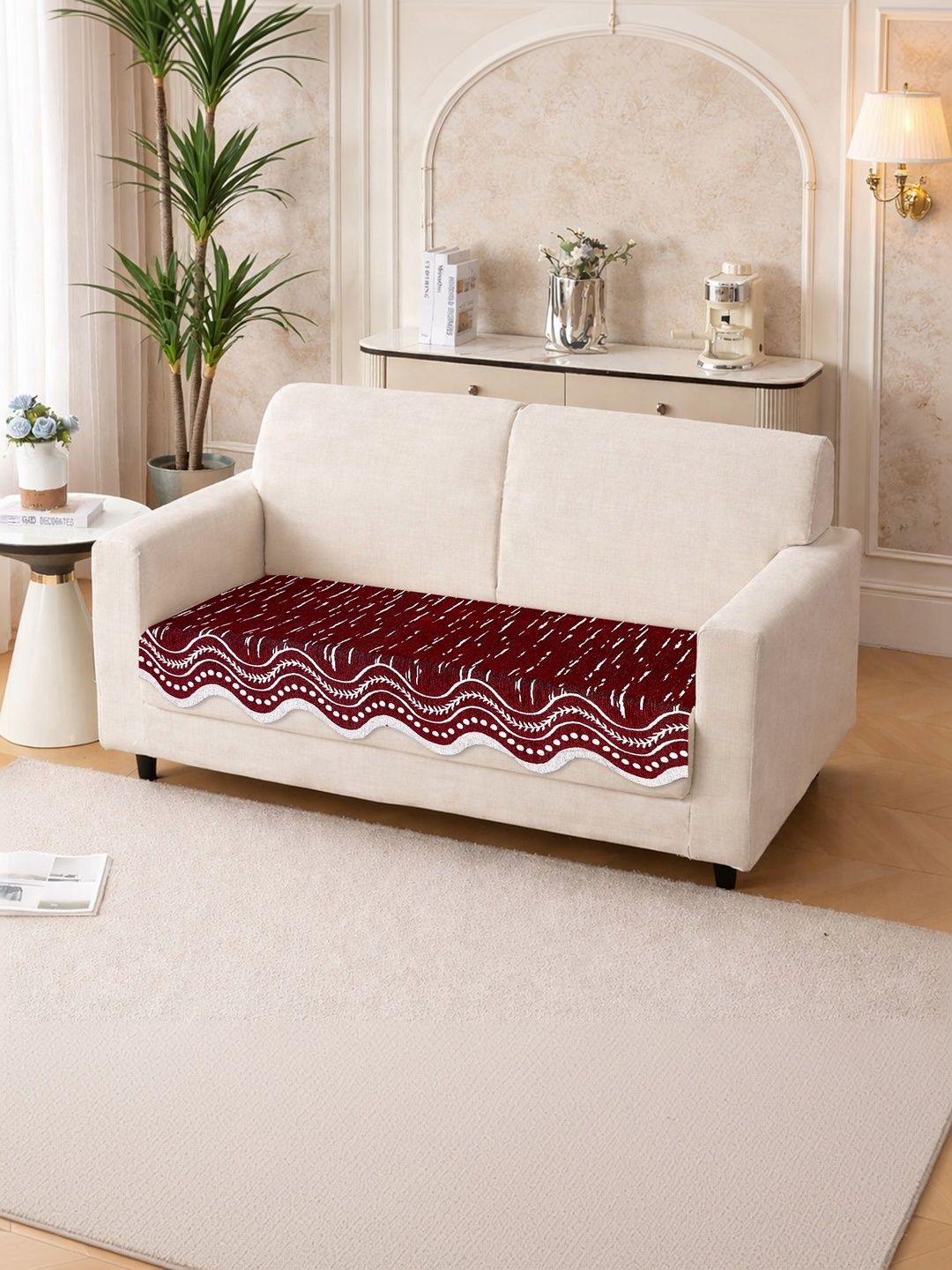 MULTITEX Blue Striped 1 Piece Sofa Cover Without Arms-picture-22