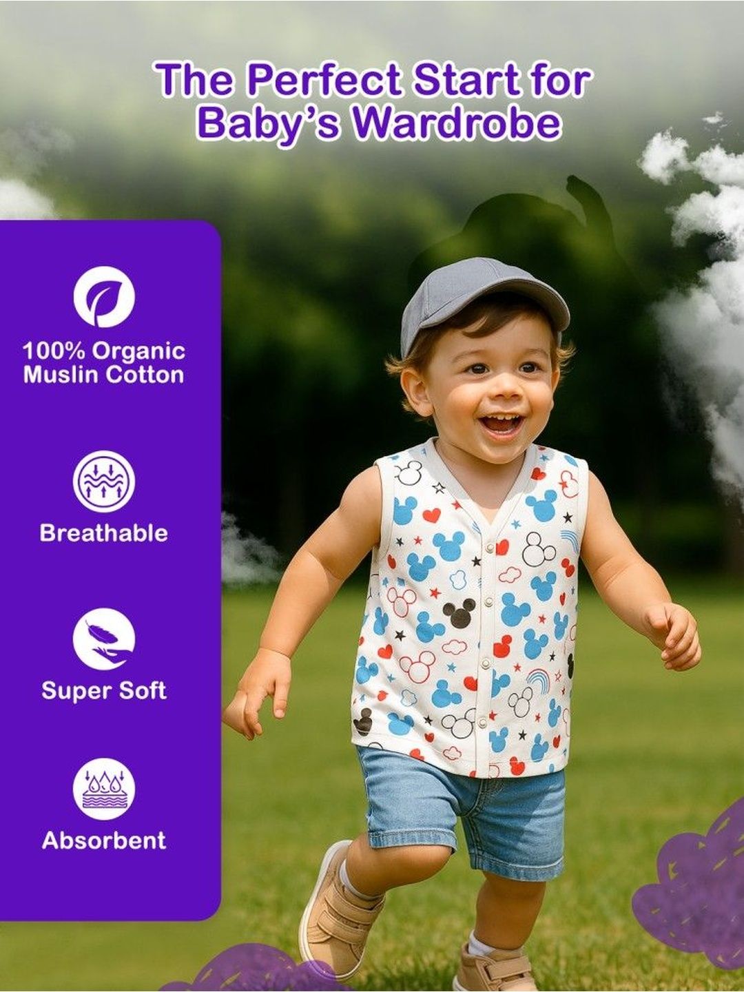 Kidbea Pack of 2 Printed Assorted Organic Cotton Blend Jhabla-image-13