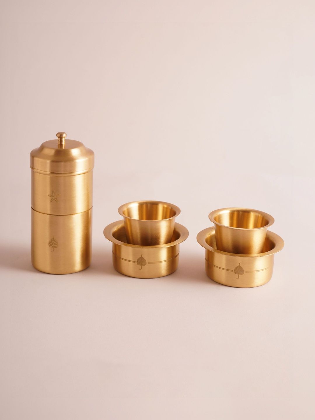JAYPORE Gold-Toned Printed Brass Cups and Mugs-picture-32