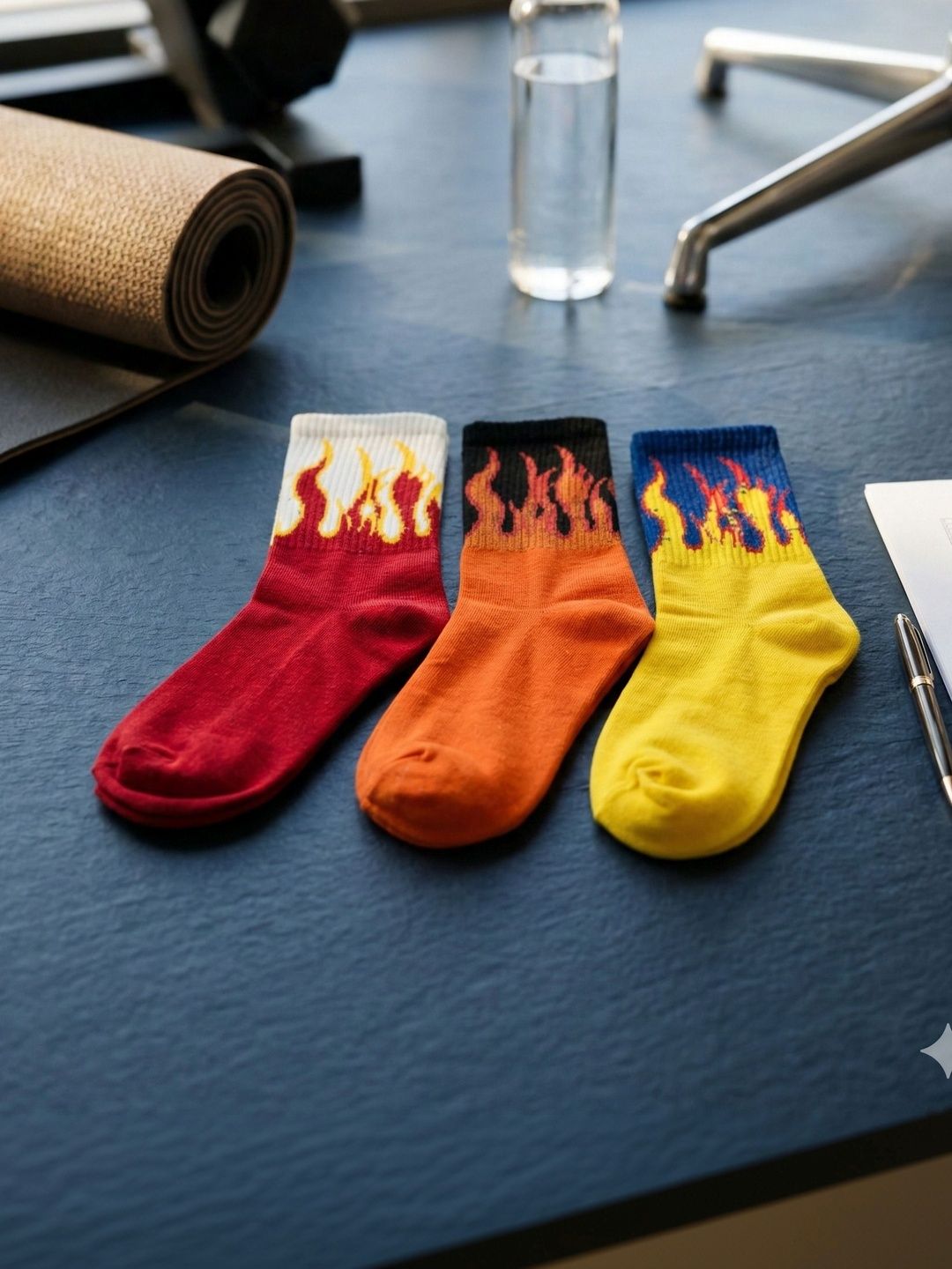 Moda Rapido Men Pack of 3 Cotton Blend Patterned Above Ankle Socks-picture-32