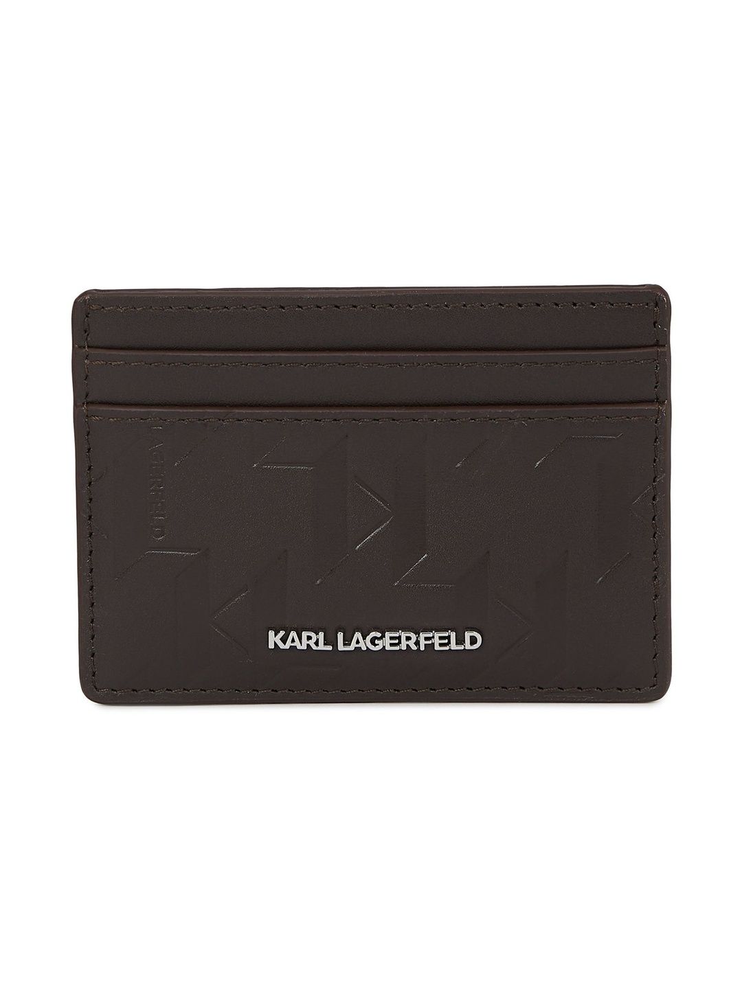 Karl Lagerfeld Men Textured Leather Card Holder-image-49