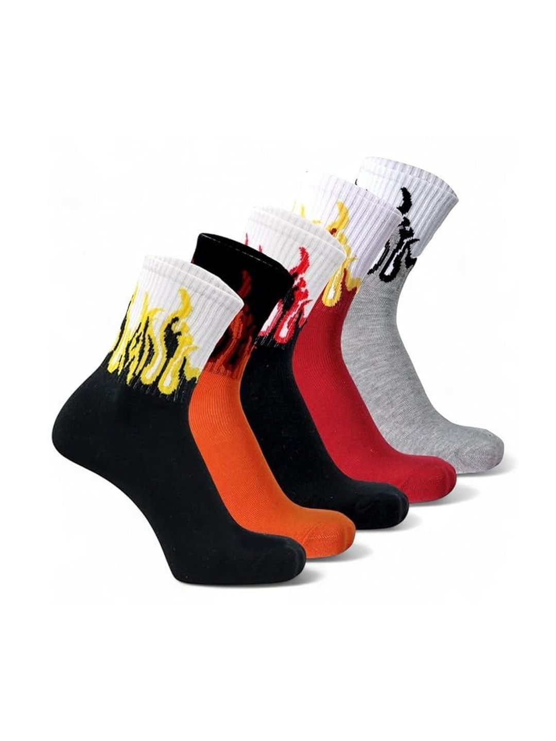 BEAR&BEYOND Men Pack of 5 Cotton Assorted Socks-picture-48