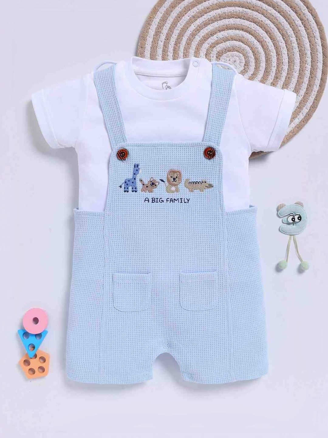 BABY GO Boys Printed Cotton Short Dungaree With T-Shirt-picture-14