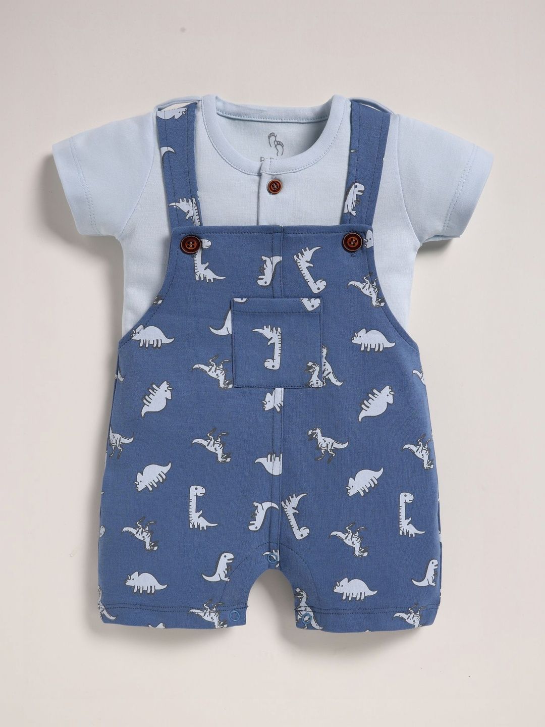 BABY GO Infant Boys Printed Cotton Short Dungaree With T-Shirt-picture-27