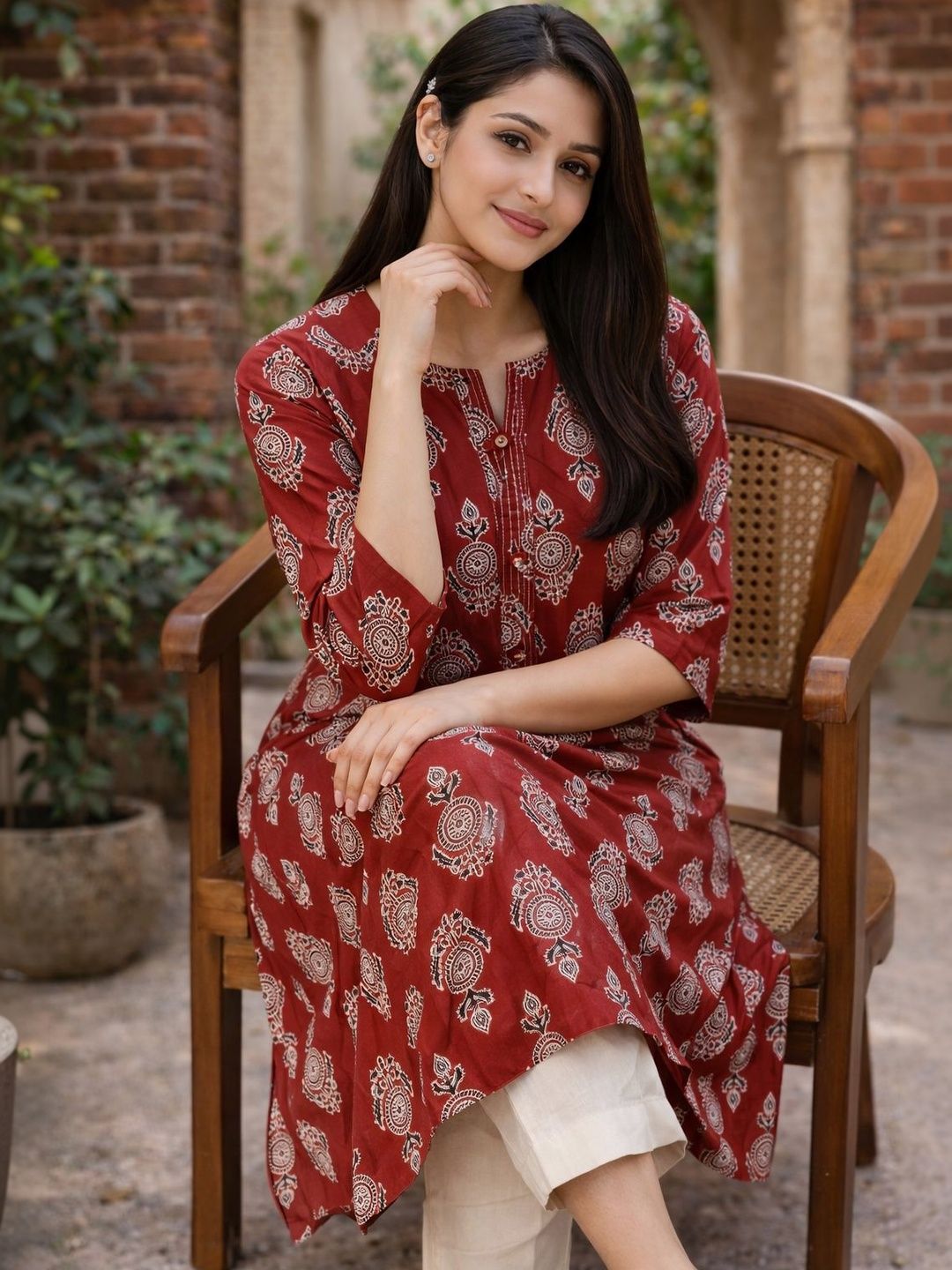 HERE&NOW Printed Pure Cotton Kurti-picture-21