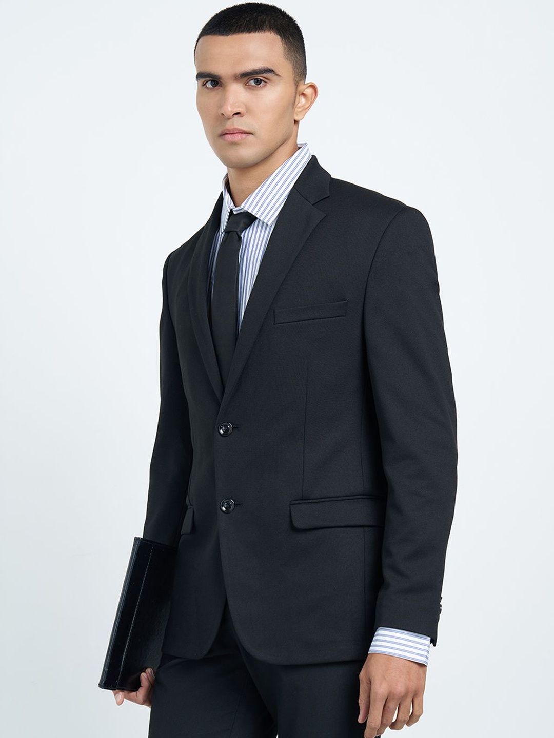 Peregrine by Pantaloons Notched Lapel Single-Breasted Slim Fit Formal Blazer-picture-29