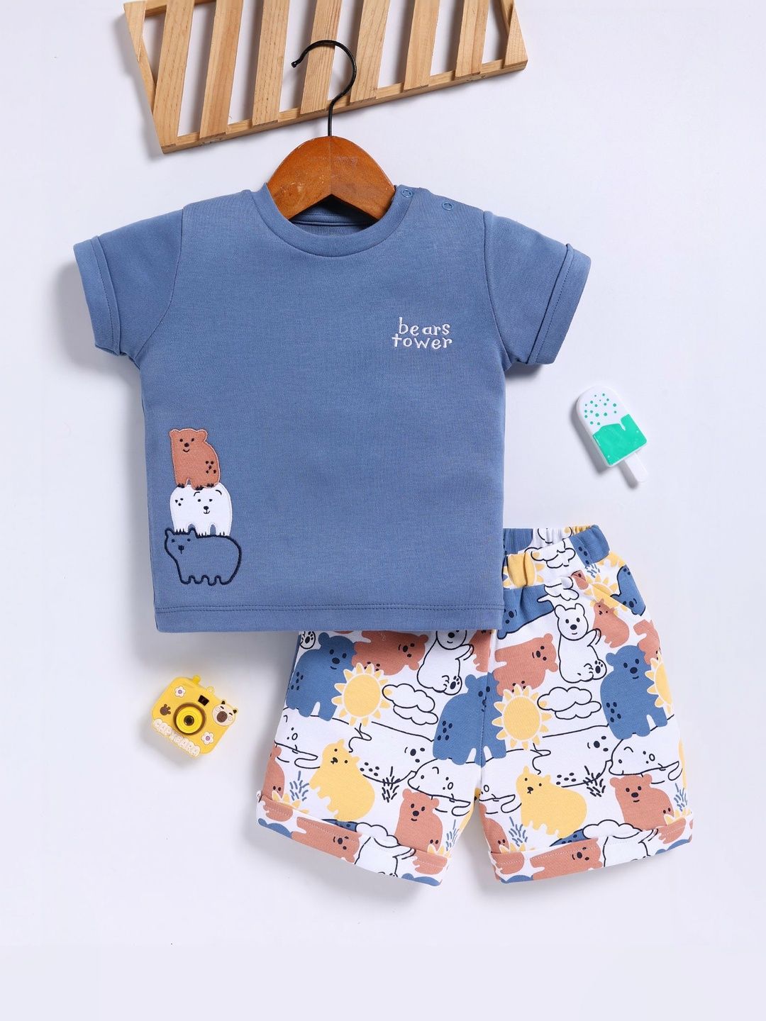 BABY GO Boys Printed Short Sleeves T-shirt And Short-picture-15