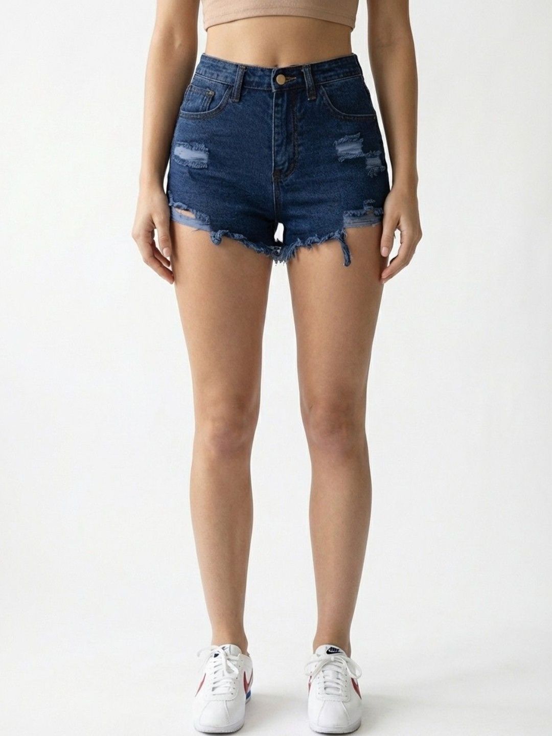 glitchez Women Slim Fit High-Rise Denim Denim Shorts-picture-24