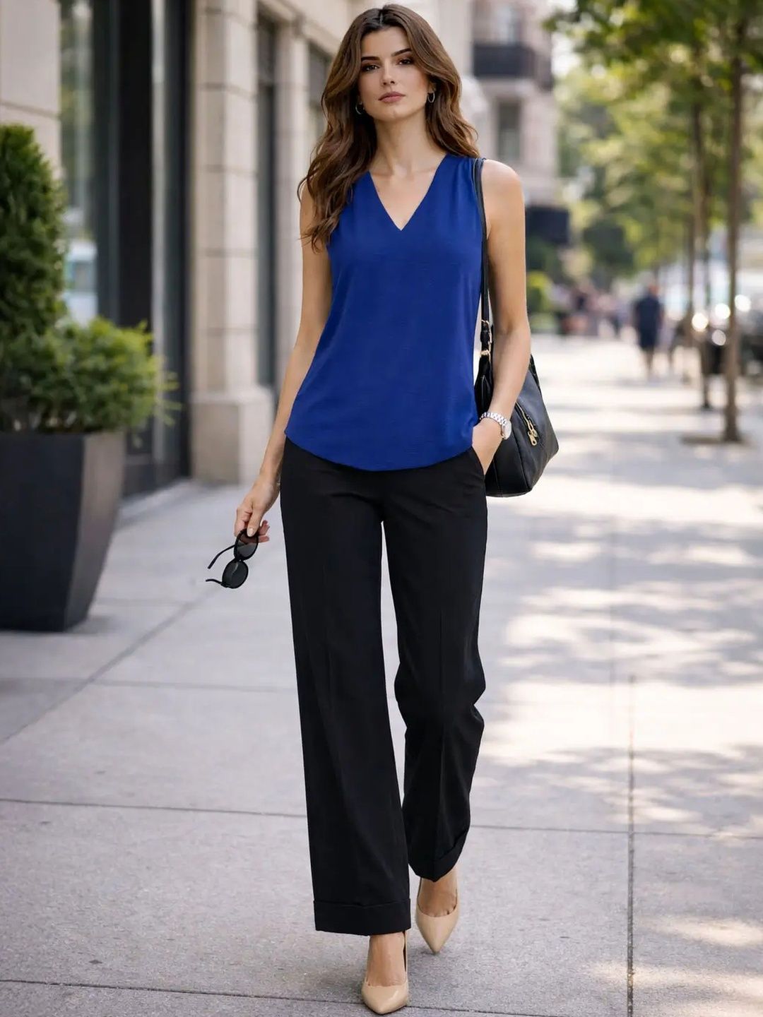 COVE AND LANE Crepe Sleeveless Top-picture-16