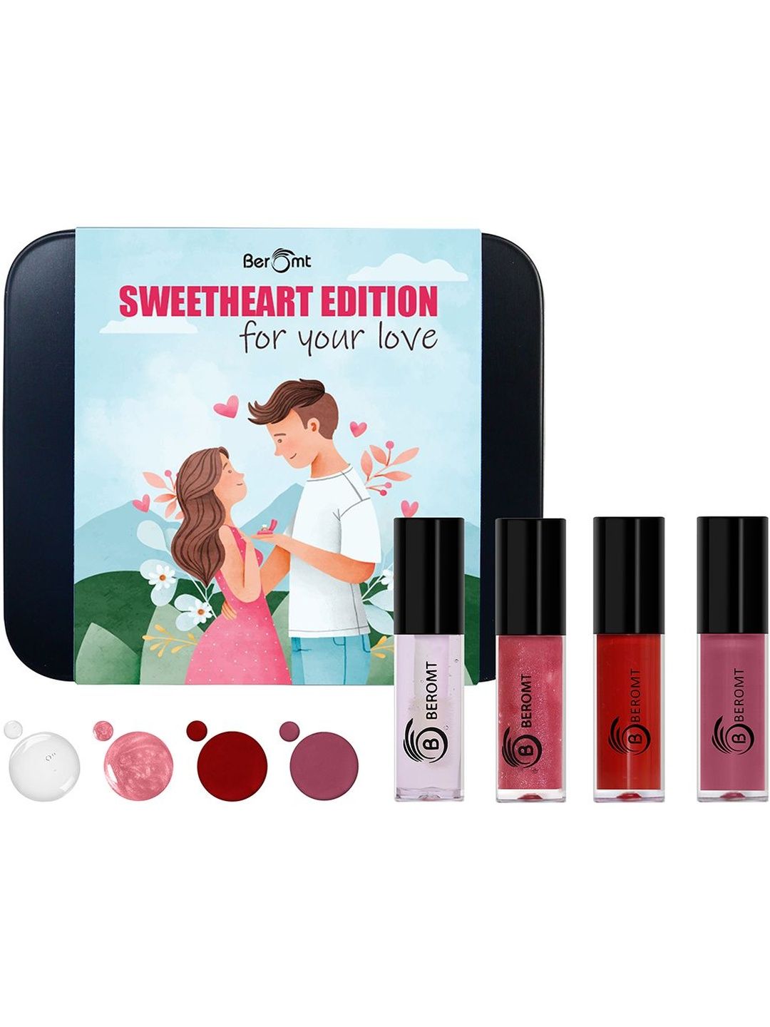 BEROMT Sweetheart Collection Set Of 4 Matte Mini Lip Gloss - 1.6 ml Each-image-39