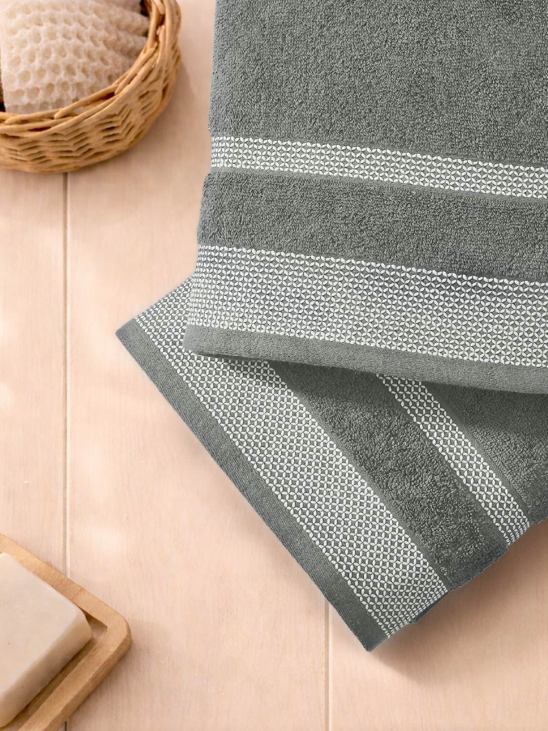 SPACES Brown 2 Cotton 600 GSM Bath Towel-image-15
