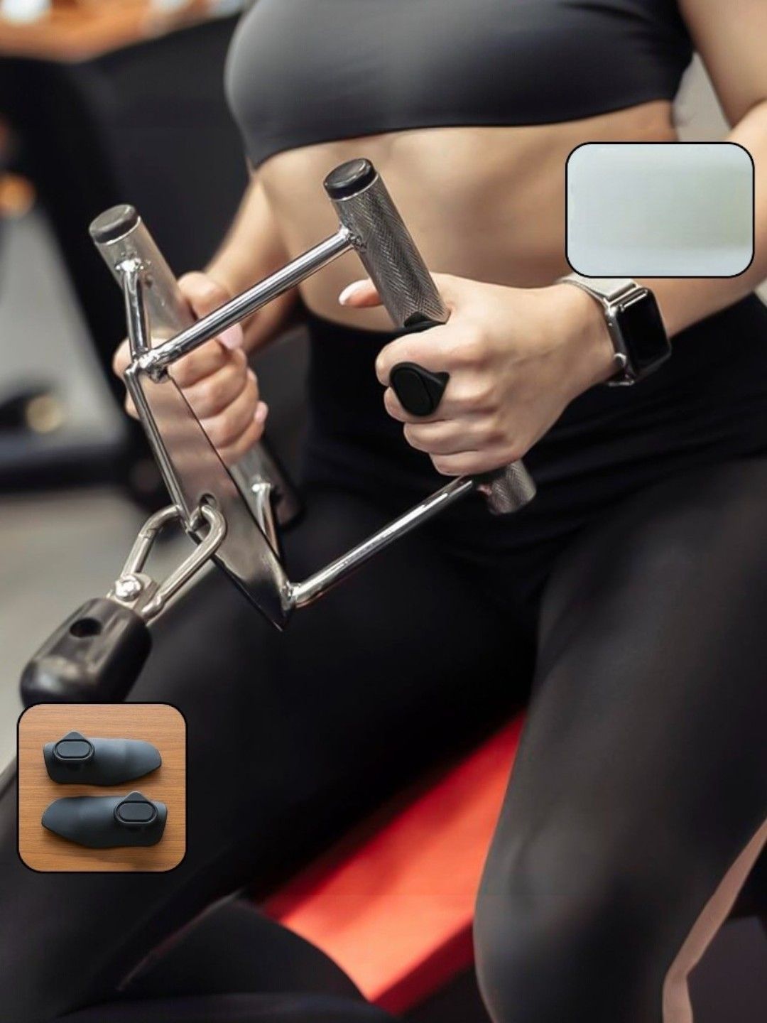 DeoDap Set Of 2 Gym Hand Grip Support Pads Anti-Slip Weight Lifting Palm Grips-picture-10