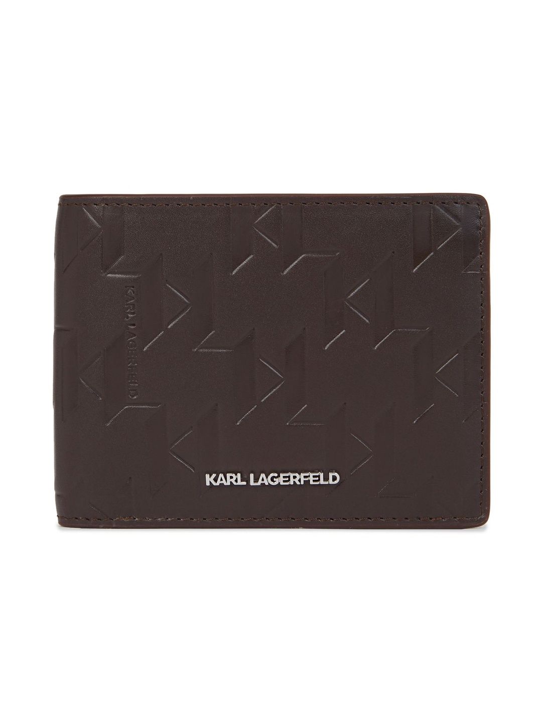 Karl Lagerfeld Men Textured Leather Two Fold Wallet-picture-15
