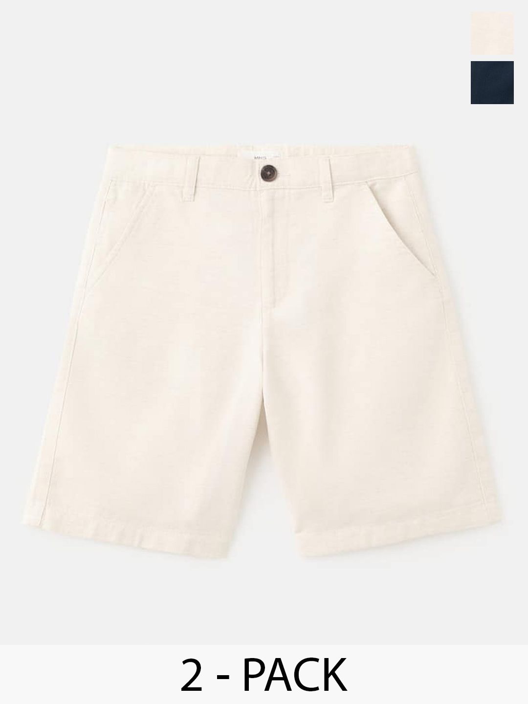 Mango Kids Boys Pack Of 2 Cotton-Linen Chinos Shorts-picture-20