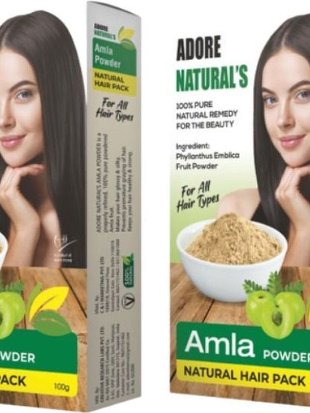ADORE HENNA Set Of 2 No Long Lasting Amla Powder Hair Color - 100 g Each - Brown-picture-6