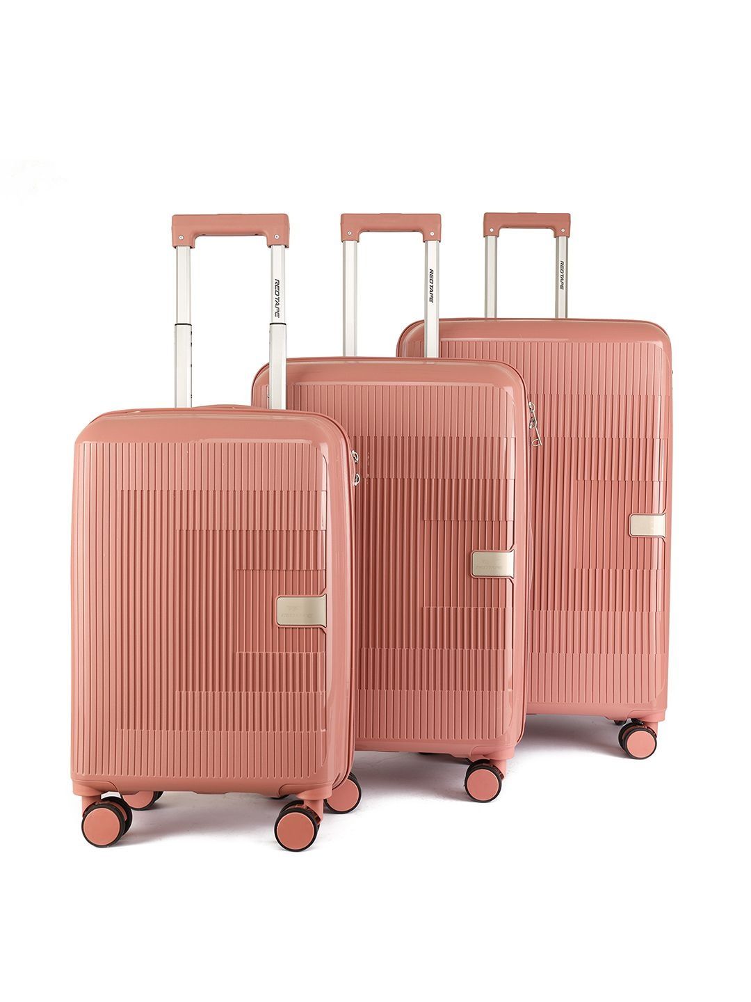 Red Tape Set Of 3 Textured Hard-Sided Water-Resistant Trolley Bag-picture-41