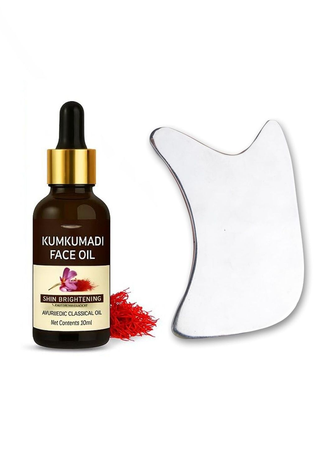 soulvinee Kumkumadi Face Oil- 10 ml With Stainless Steel Gua Sha-picture-7