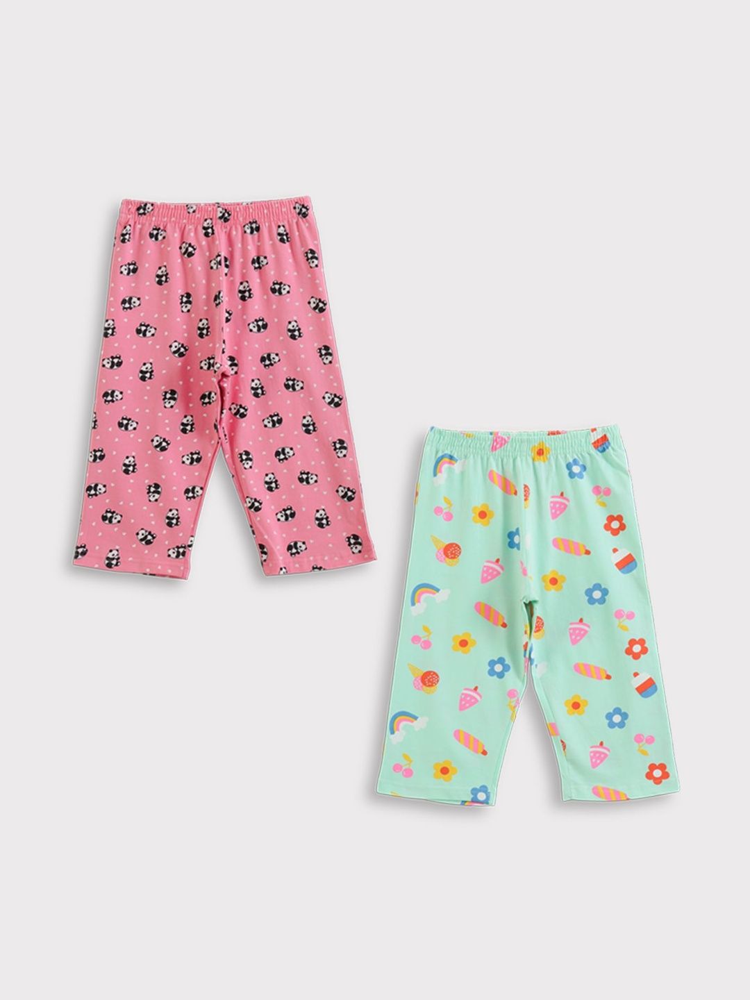 ZUNIORS SSC Girls Pack Of 2 Cotton Printed Capris-picture-57