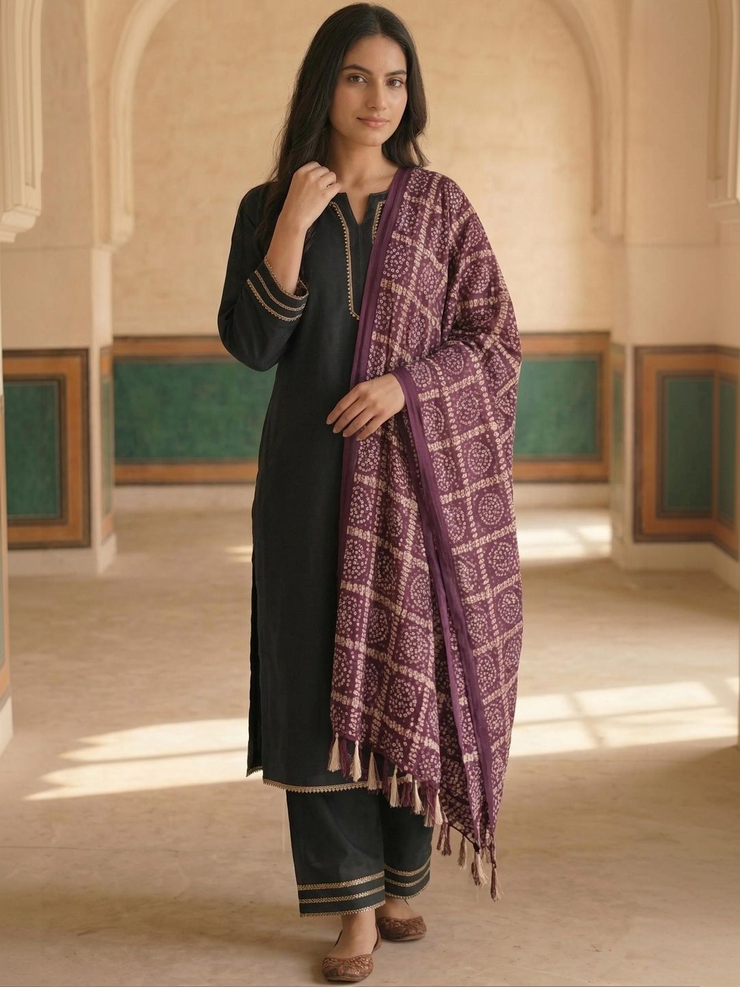 Zamour Printed Bandhani Dupatta-picture-29