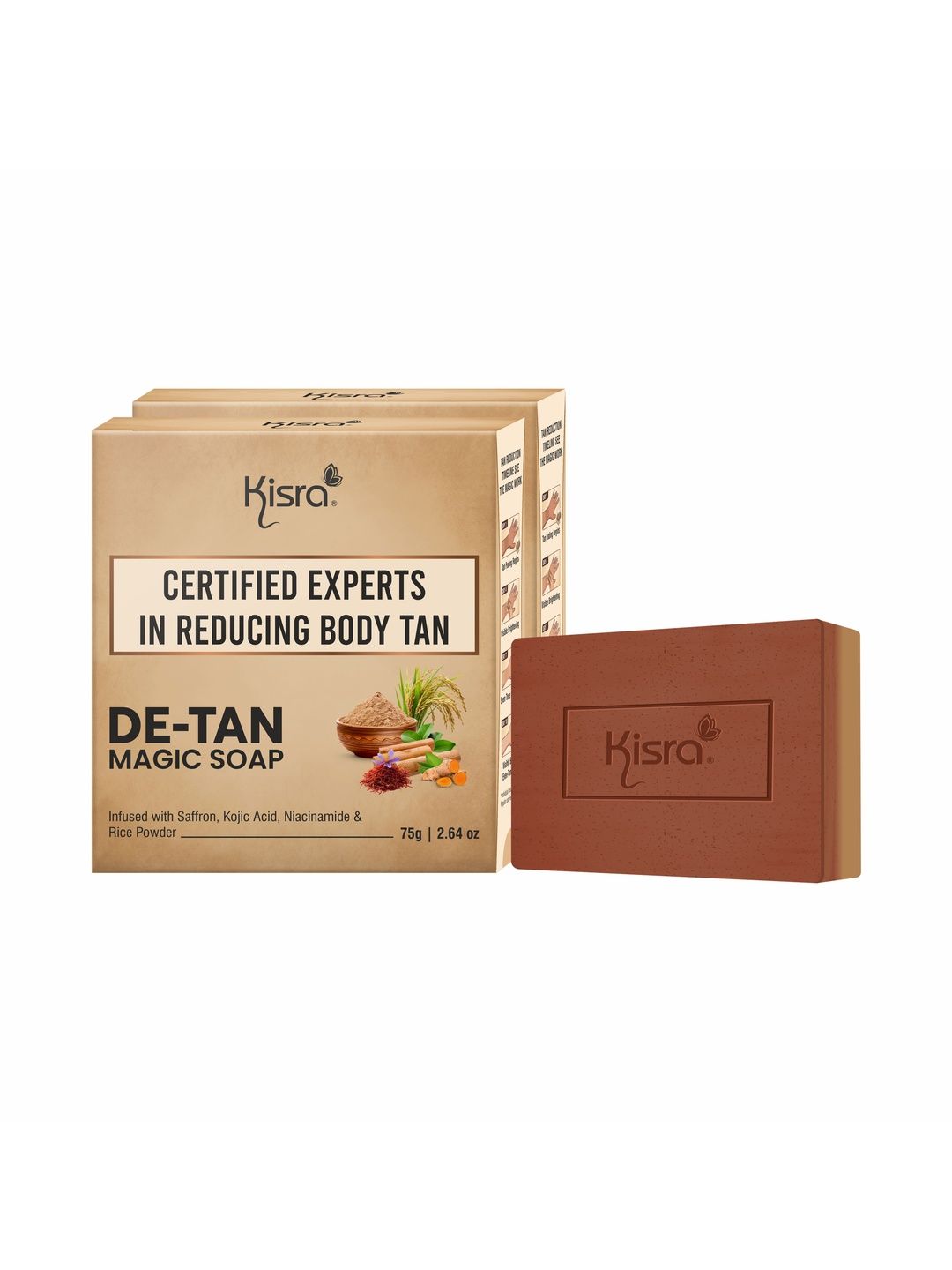 KISRA Set Of 2 De-Tan Magic 2-in-1 Scrub & Bathing Soap - 75 g Each-image-45