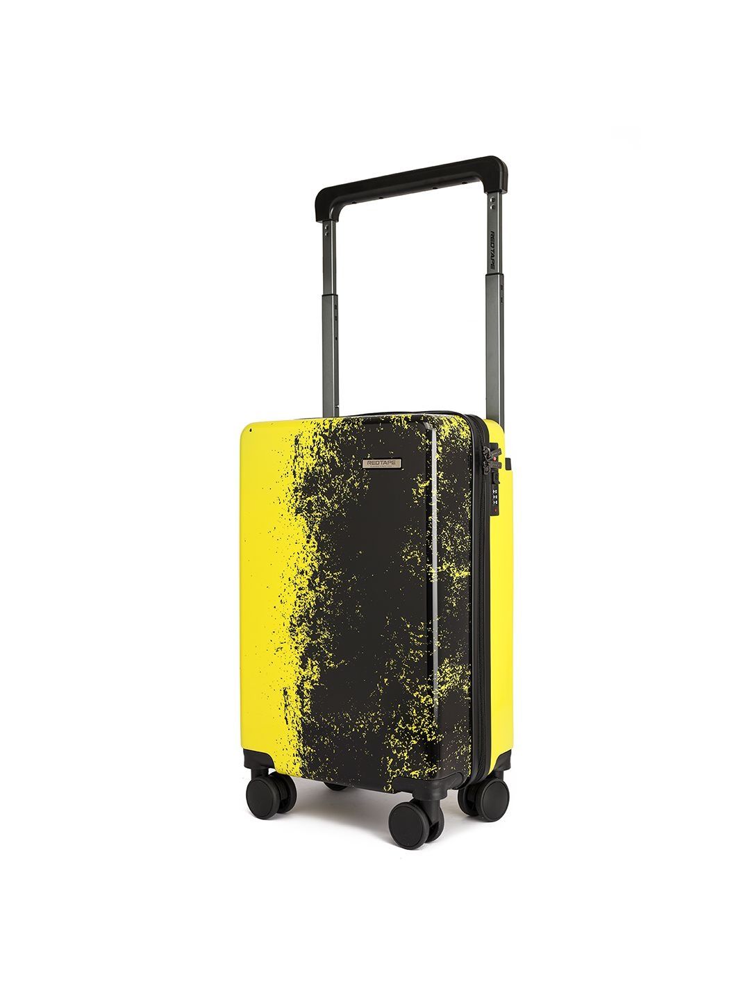 Red Tape Printed Hard-Sided Water-Resistant Cabin Trolley Bag-image-17