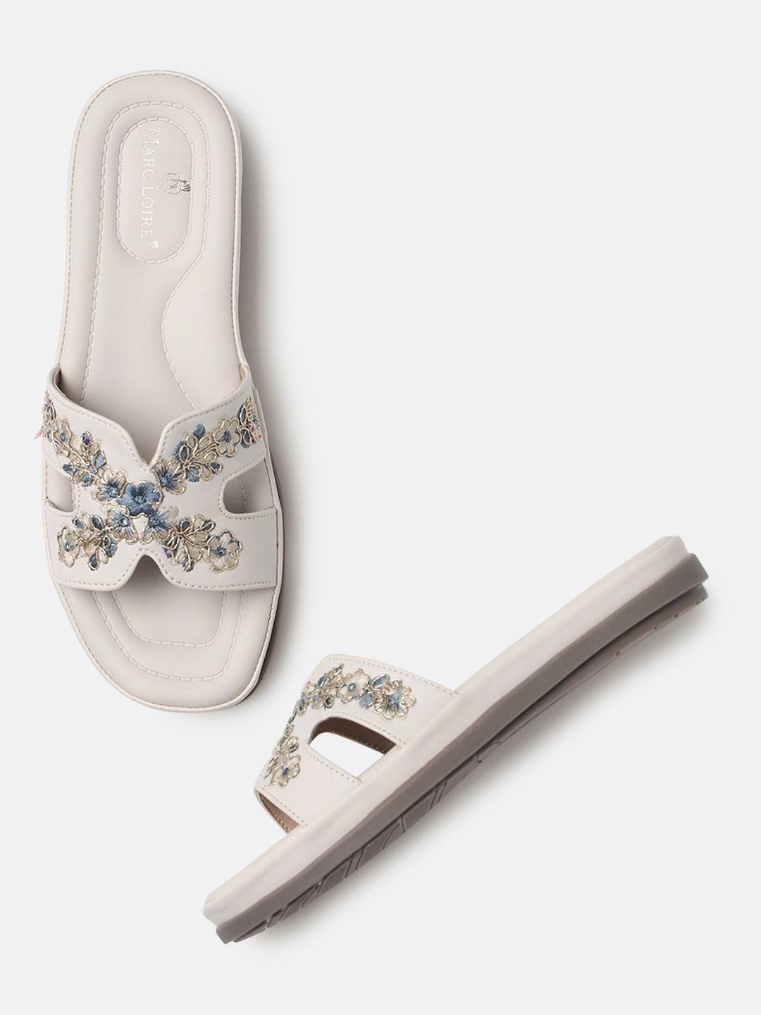 Marc Loire Women Ethnic Embroidered Open Toe Flats-picture-14