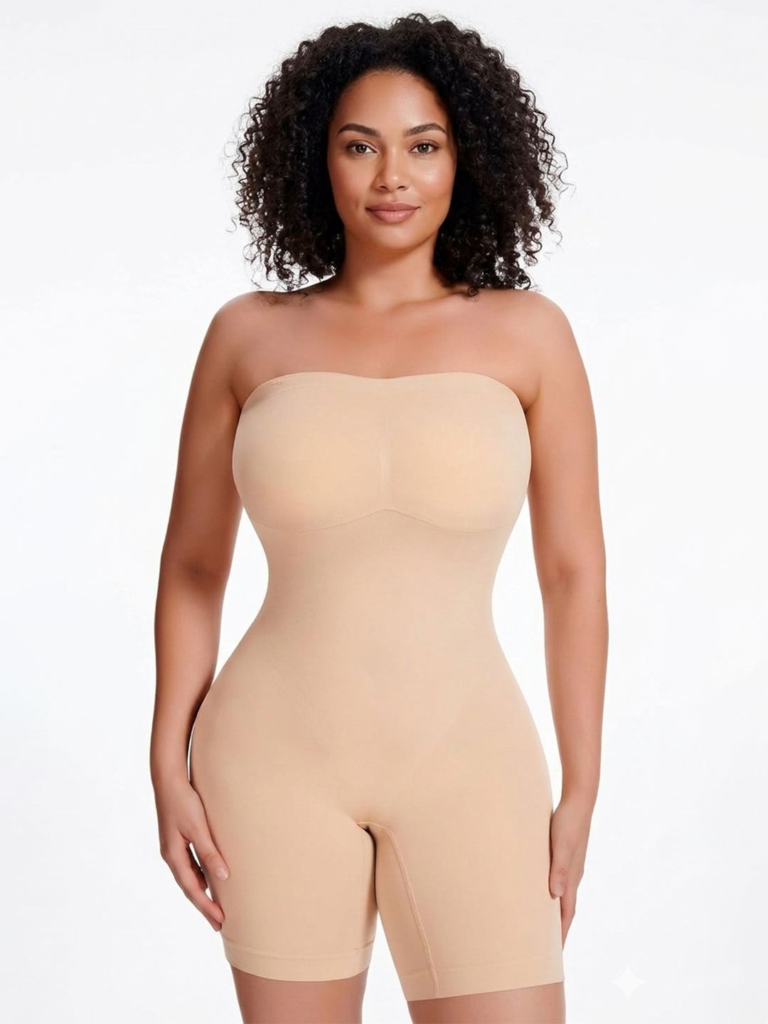 Beige Women Slim Fit Full Body Shapewear-image-2