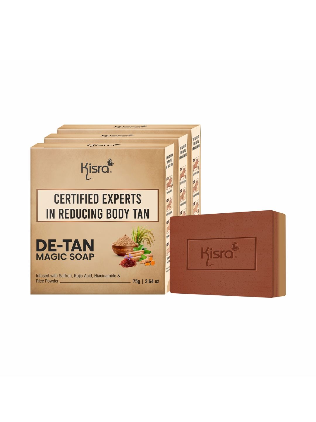 KISRA Set Of 3 De-Tan Magic 2-in-1 Scrub & Bathing Soap - 75 g Each-image-47