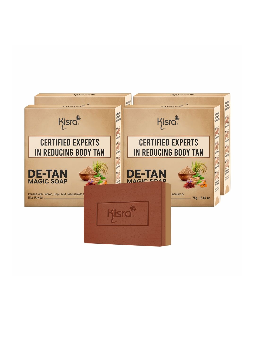 KISRA Set Of 4 De-Tan Magic 2-in-1 Scrub & Bathing Soap - 75 g Each-image-46