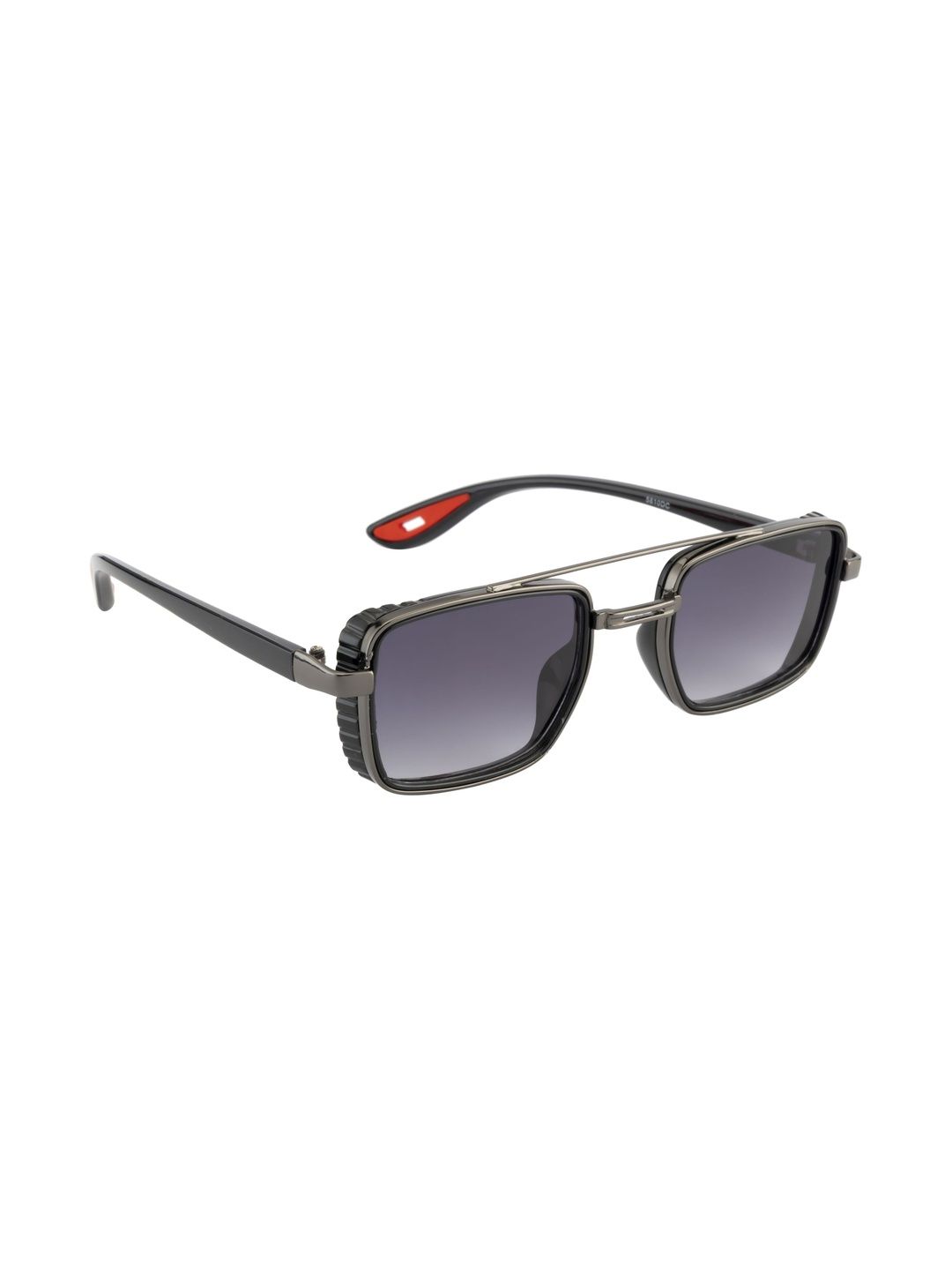 Mast & Harbour Unisex Grey Lens & Gunmetal-Toned Rectangle Sunglasses with-image-14
