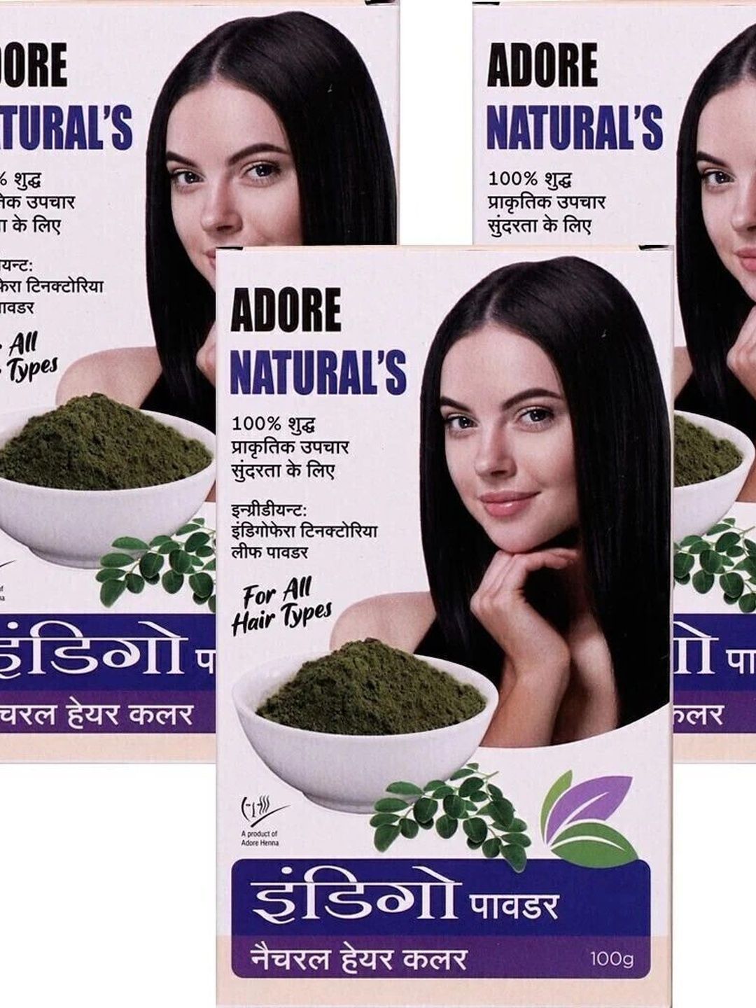 ADORE HENNA Set Of 3 Long Lasting Hair Color - 100 g Each - Indigo-picture-22