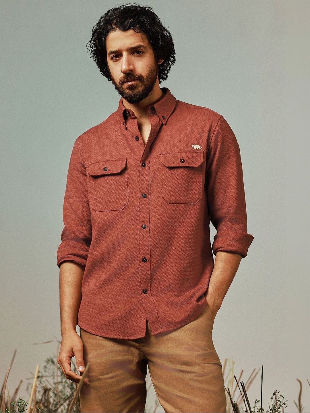 Andamen Men Pure Cotton Textured Regular Fit Shirt-picture-37