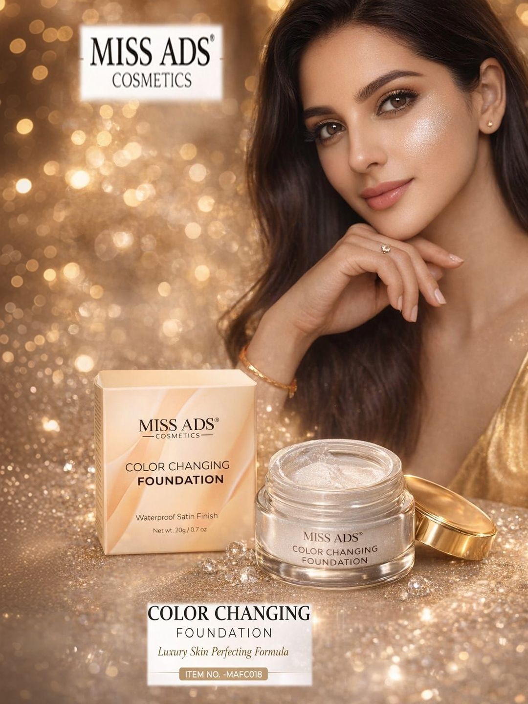 MISS ADS Colour Changing Foundation - 20 g - Shade - C18-picture-13