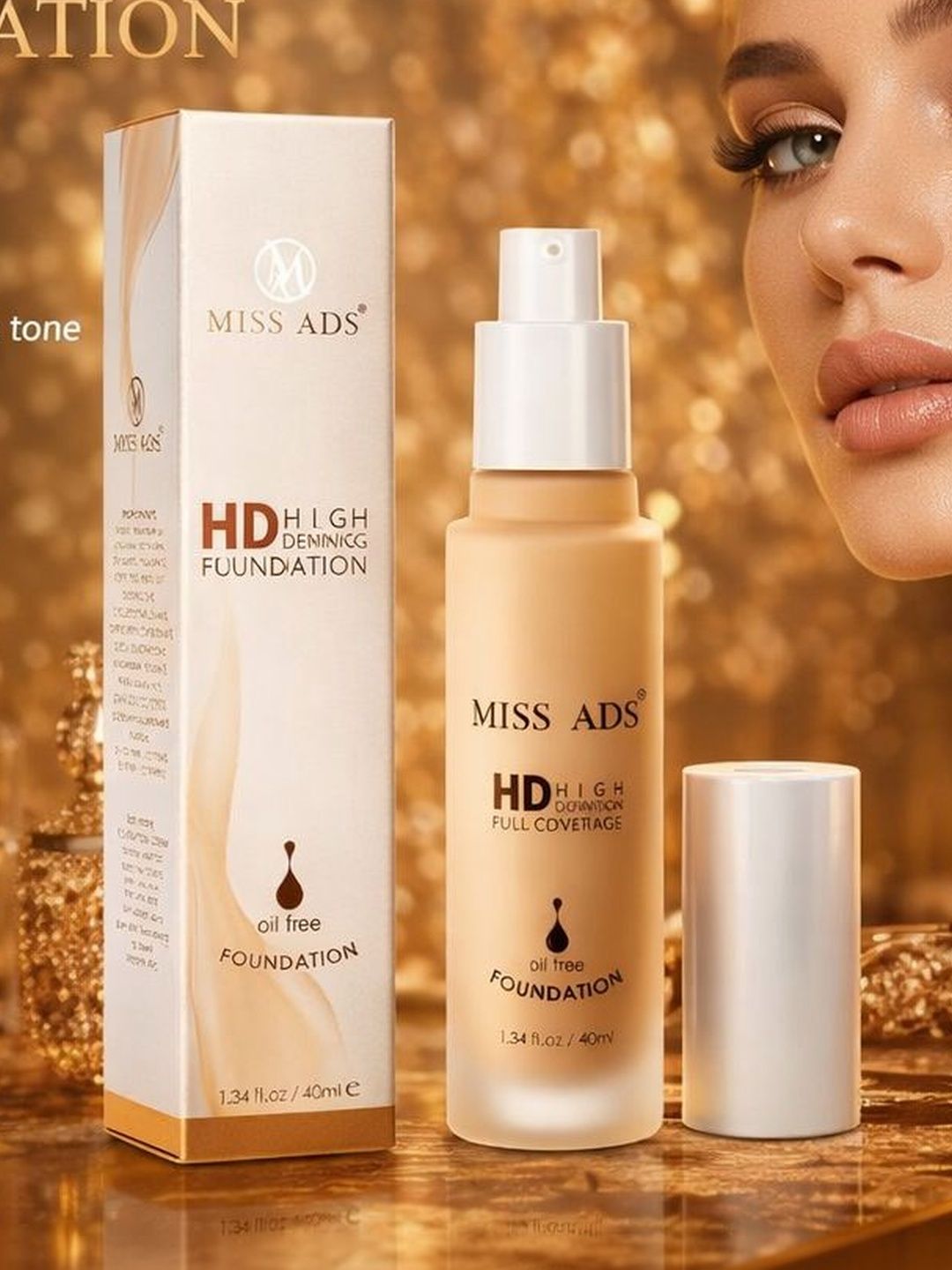MISS ADS HD Full Coverage Foundation - 40 ml - Shade - C21-picture-21