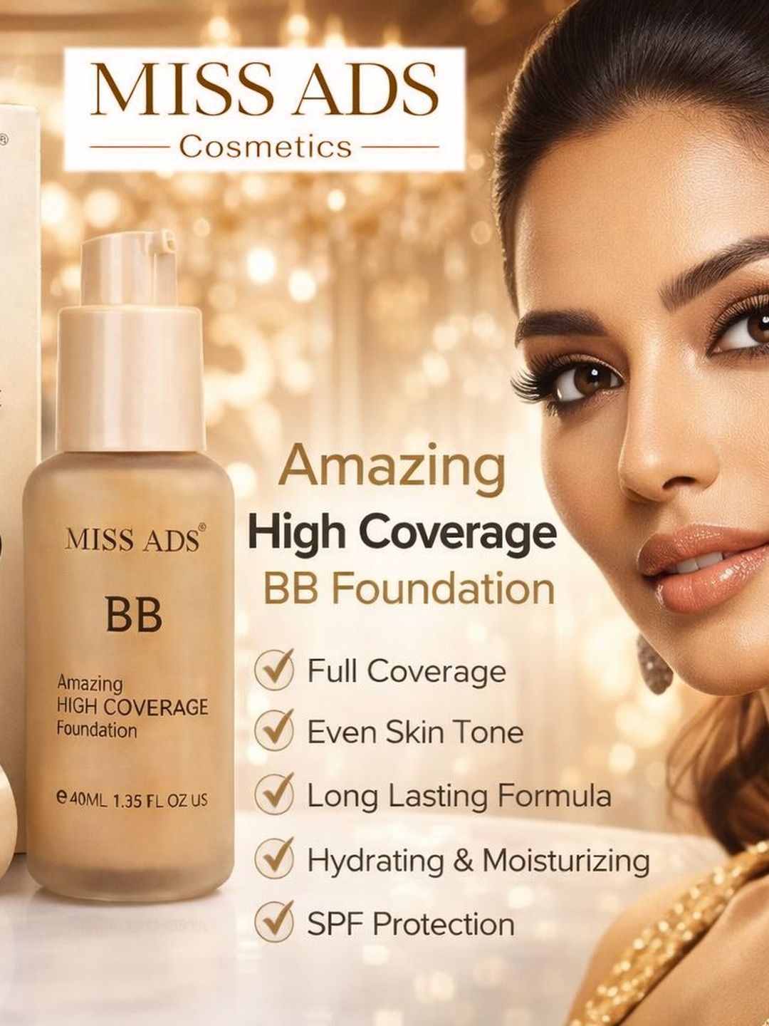 MISS ADS BB Amazing High Coverage Foundation - 40 ml - MAFC24-picture-16