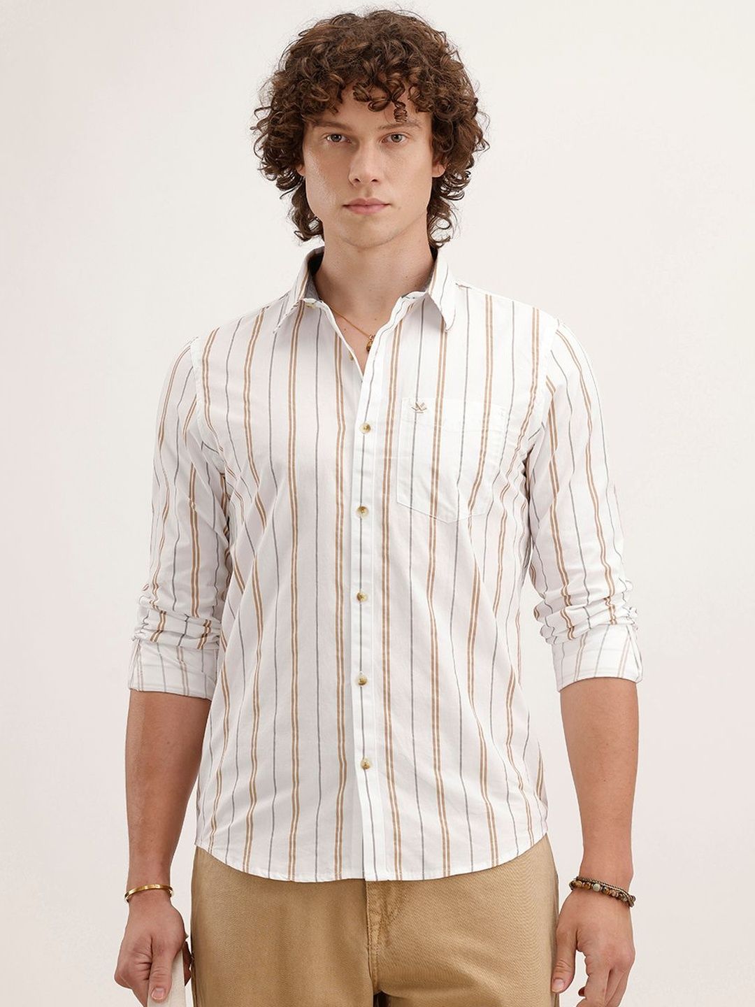 WROGN Men Slim Fit Striped Casual Shirt-picture-39