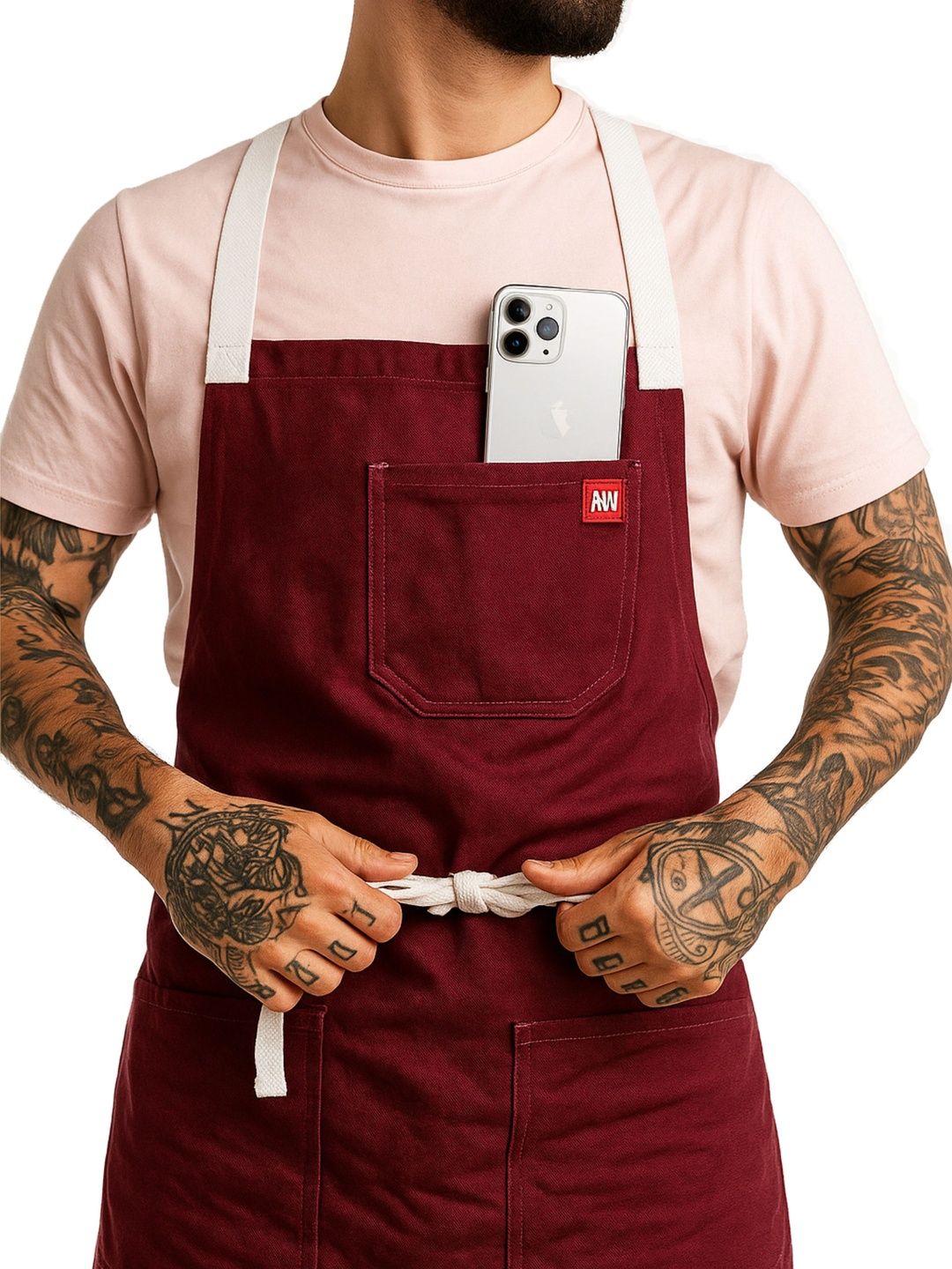 ReedWorth Maroon Cotton Extra-Long Straps Crossback Edition Aprons-picture-10