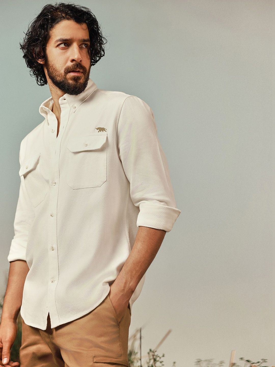 Andamen Men Pure Cotton Textured Regular Fit Shirt-picture-36
