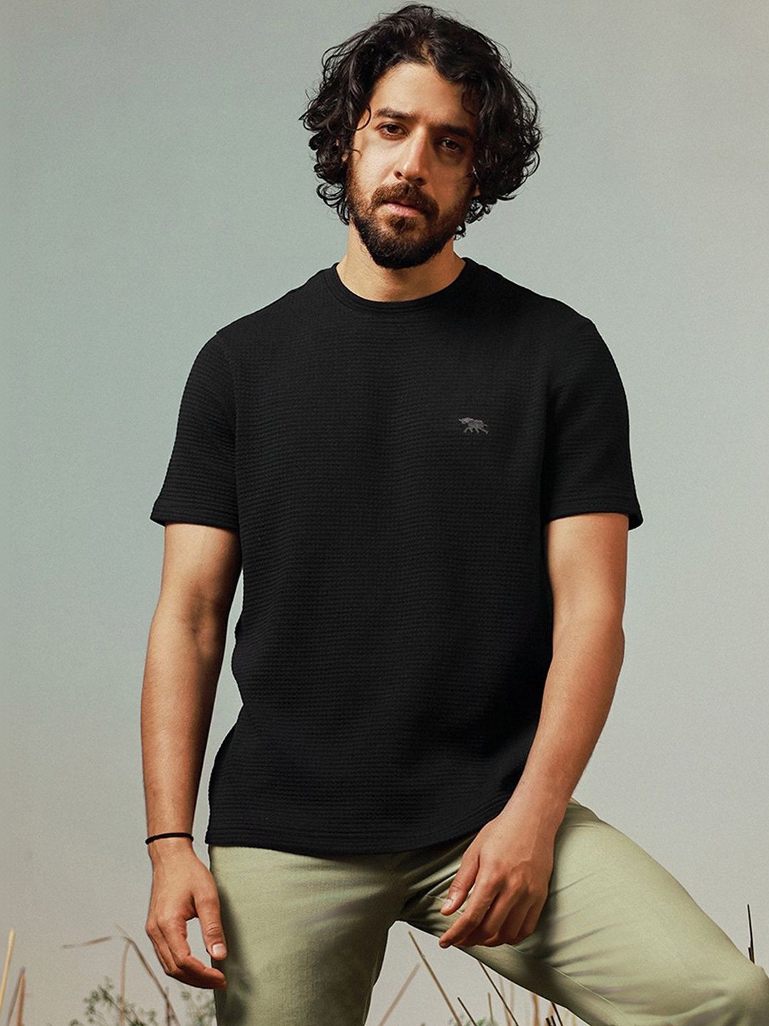 Andamen Men Pure Cotton Structured Regular Fit Crew Neck-picture-32