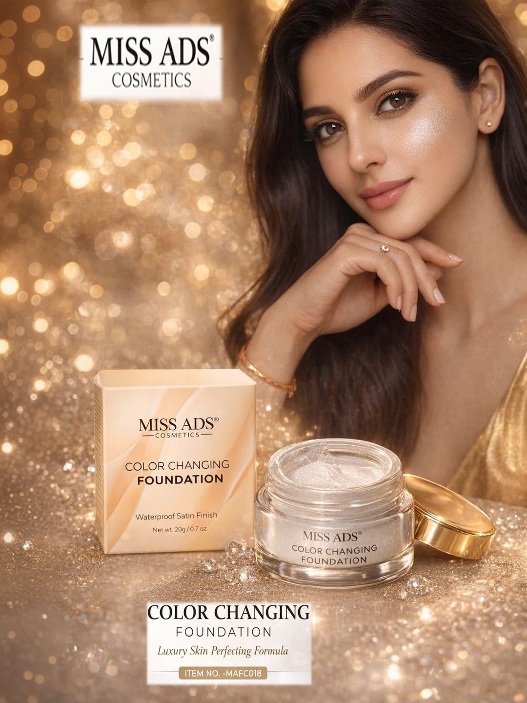 MISS ADS Colour Changing Foundation - 20 g - Shade - C18-picture-7