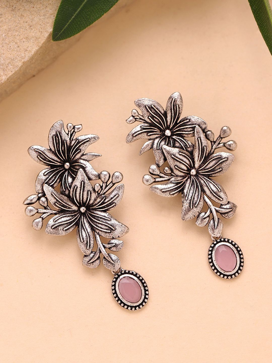 Voylla Floral Drop Earrings-image-28