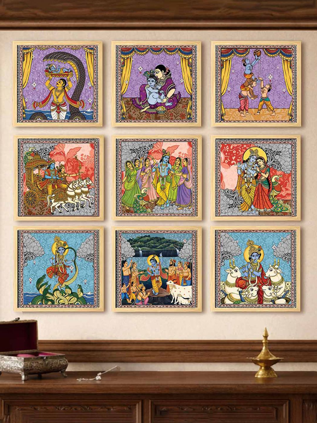 Art Street Multicoloured 6 and more Piece Paper Religious Wall Paintings-picture-48