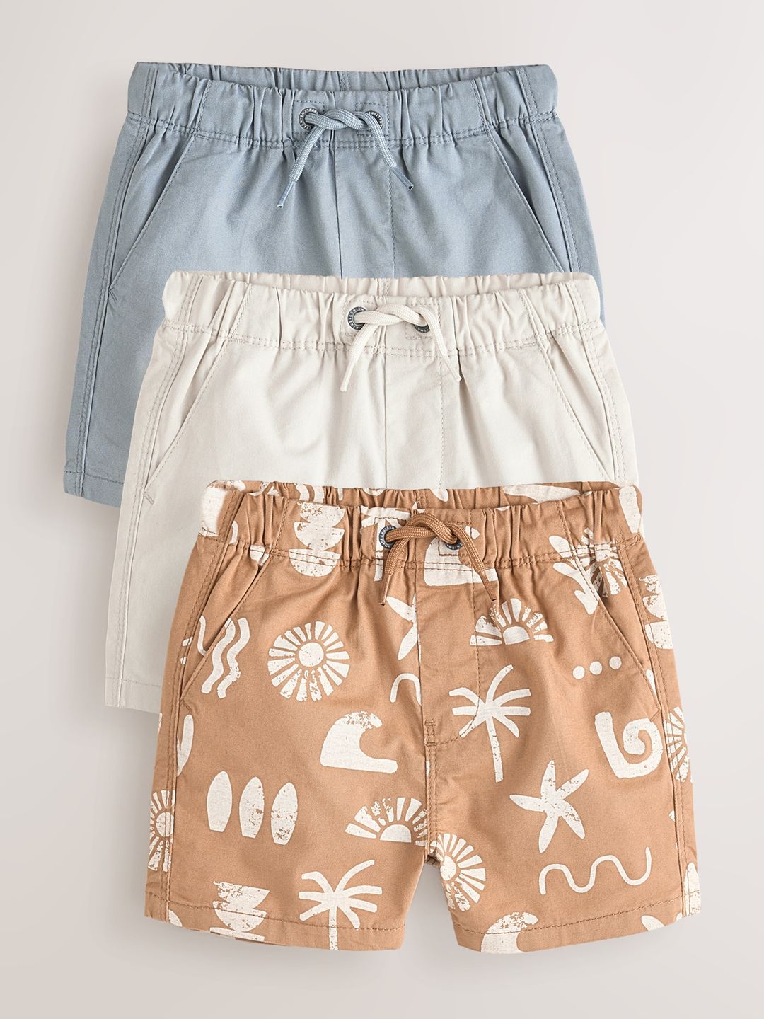 NEXT Boys Pack Of 3 Pure Cotton Tropical Printed Shorts-picture-18