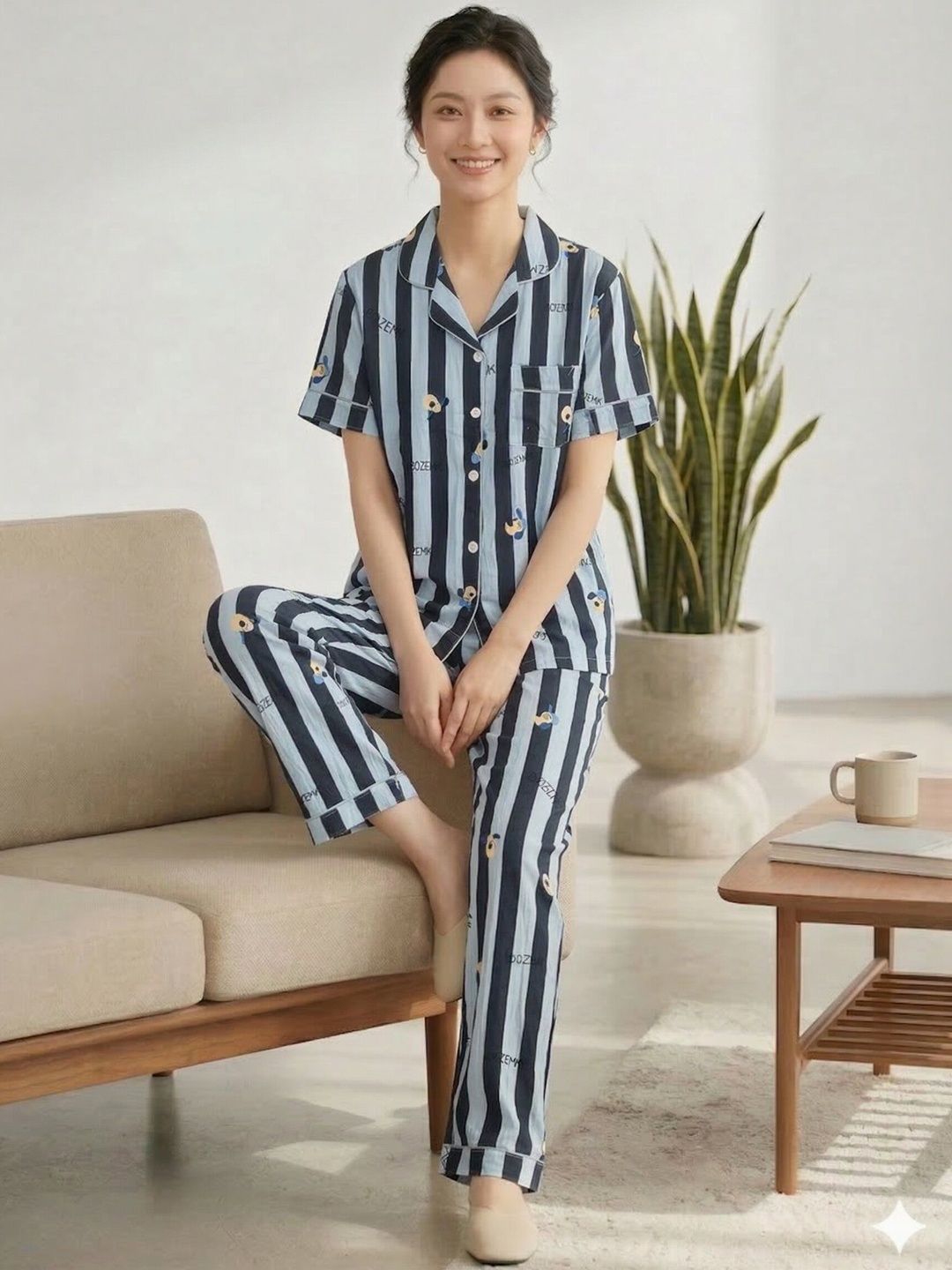 Stem Rope Women Printed Night suit-picture-17