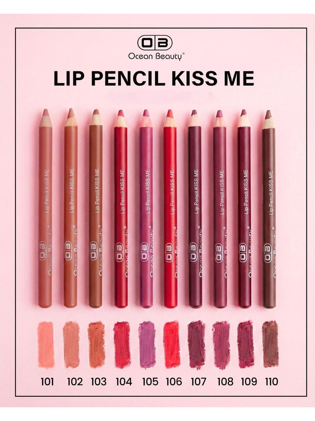 OB Ocean Beauty Pencil Lip Liner - Shade -101-102-103-104-105-106-107-108-109-110-image-17
